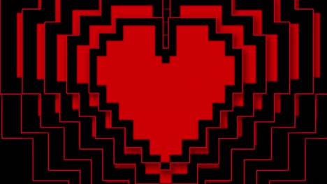Pixel-hearts-appearing-on-black-background