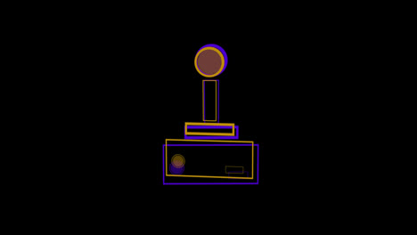 Animation-of-yellow-and-purple-video-game-logo