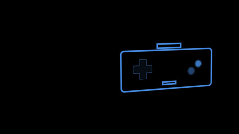 Animation-of-blue-video-game-logo