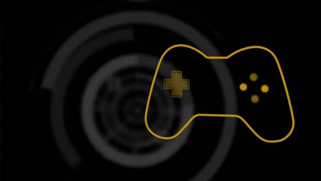 Animation-of-yellow-video-game-logo