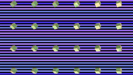 Animation-Gelber-Quadrate-Auf-Violettem-Hintergrund