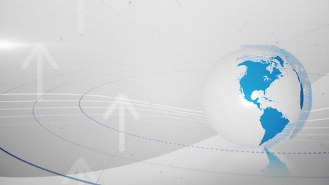 Animation-of-white-and-blue-digital-globe