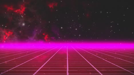 Animation-of-glowing-pink-neon-grid