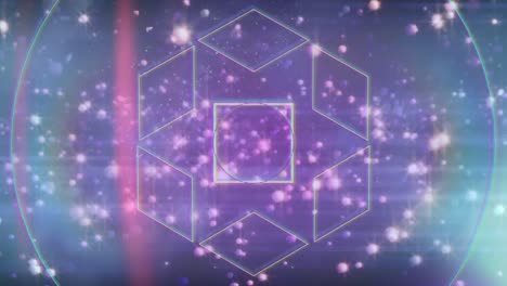 Animation-of-geometric-shapes-and-pink-shiny-dots
