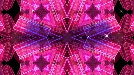 Animation-of-retro-hypnotic-glowing-pink-shapes-moving