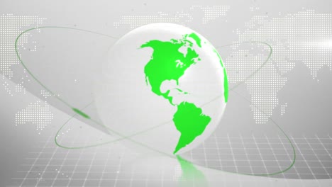 Animation-of-white-and-green-digital-globe