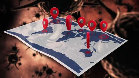 Animation-of-corona-virus-with-world-map