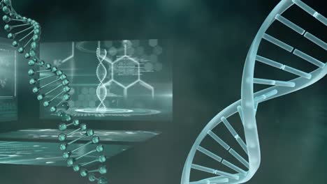 -DNA-structure-moving-against-medical-data-processing