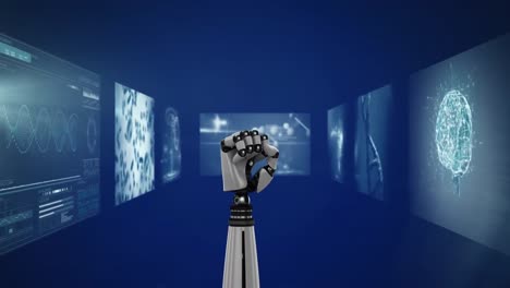 Roboterhand-Macht-Eine-Faust-Gegen-Die-Medizinische-Datenverarbeitung