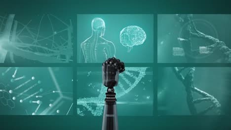 Digitally-generated-video-of-robotic-hand-and-medical-data-processing