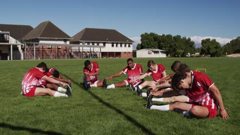 Rugby-players-stretching-on-the-field