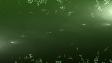 Animation-multiple-floating-green-shamrocks-on-top-and-bottom