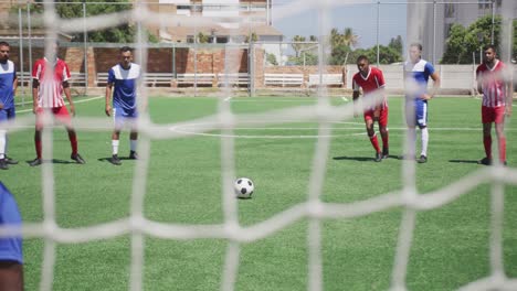 Soccer-players-having-match-on-field