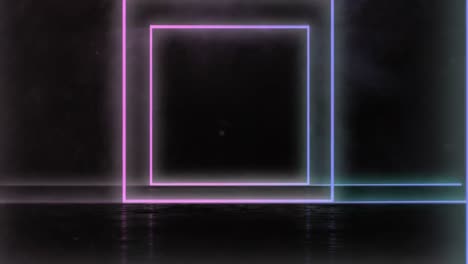 Animation-of-square-geometric-neon-glowing