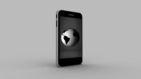 Animation-of-globe-spinning-on-a-phone-screen
