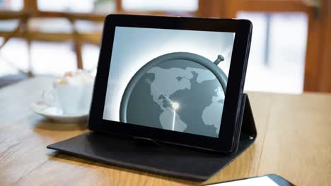 Animation-of-globe-spinning-on-a-touch-pad-screen