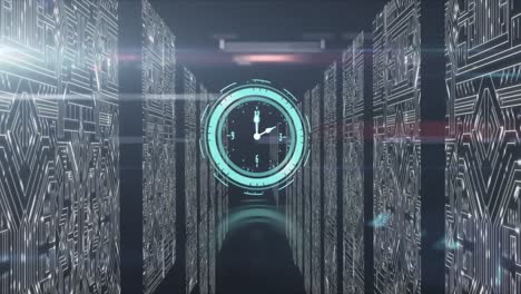 Animation-of-clock-with-computer-processors