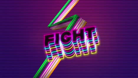 Animation-of-the-word-Fight-written-in-neon-glowing-letters