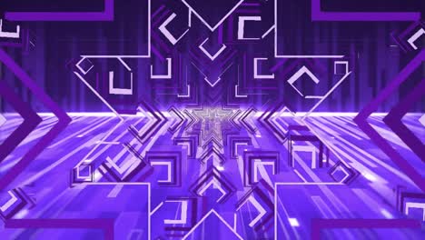 Animation-of-purple-star-abstract-shapes-pulsating-in-seamless-loop