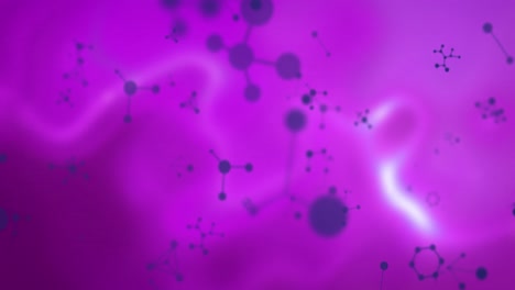 Animation-Mehrerer-Violetter-3D-Moleküle