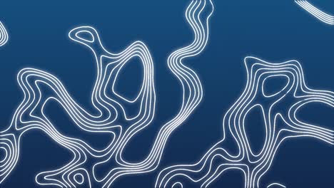 Animation-of-moving-white-thin-lines-on-digital-topographic-map