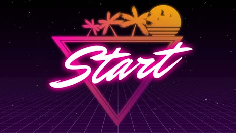 Animation-of-the-word-Start-written-in-neon-glowing-white-and-pink-letters-