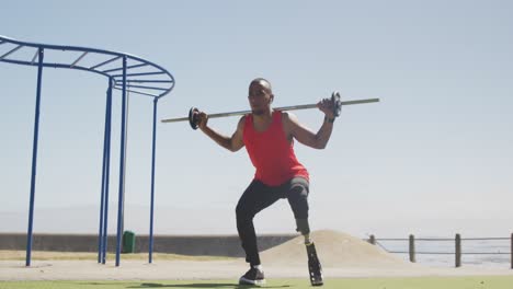 Front-view-man-with-prosthetic-leg-exercising