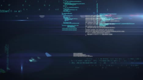 Animation-Der-Digitalen-Datenverarbeitung-Auf-Leuchtend-Blauem-Hintergrund