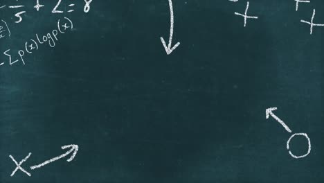 Animation-of-green-chalkboard-with-hand-drawn-