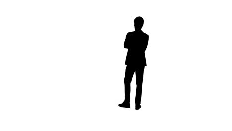 Rear-view-of-a-business-man-thinking-with-white-background-
