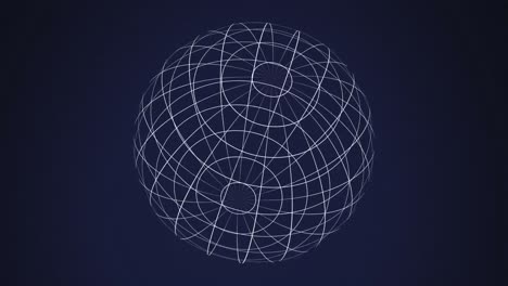 Animation-of-white-grid-of-digital-globe-spinning