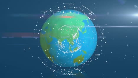 Animation-Der-Globusdrehung-Und-Datenverarbeitung