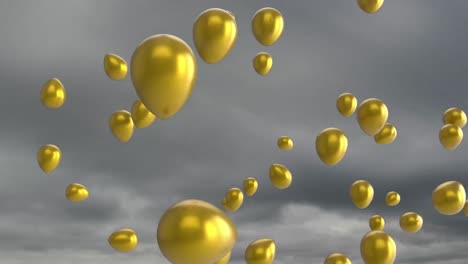 Animation-of-a-group-of-multi-balloons-in-sky