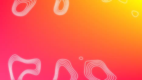 Animation-of-white-lines-over-an-orange-and-pink-background