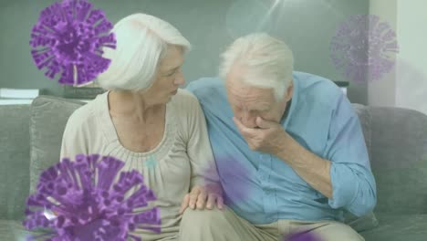 Senior-Caucasian-couple-at-home-during-quarantine-lock-down-for-coronavirus-covid19-with-spreading-c