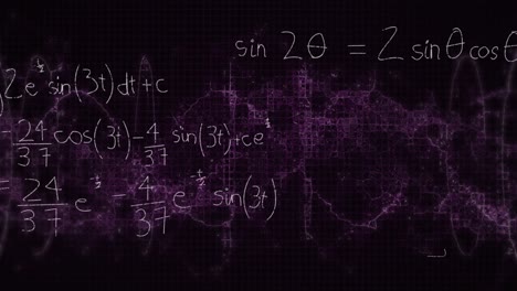 Animation-of-mathematical-formula-moving-on-black-background