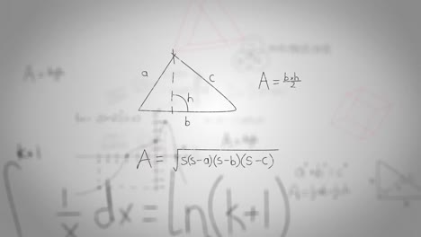 Animación-De-Fórmulas-Matemáticas-Escritas-A-Mano-Moviéndose-Y-Parpadeando-Sobre-Fondo-Blanco