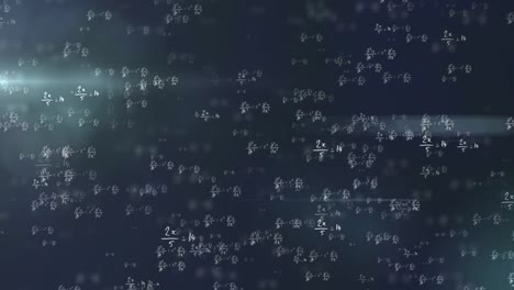 Animation-of-mathematical-formulae-moving-and-flickering-on-dark-blue-background