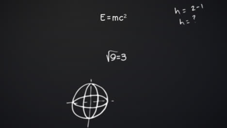 Animation-Mathematischer-Formeln,-Die-Sich-Auf-Schwarzem-Hintergrund-Bewegen