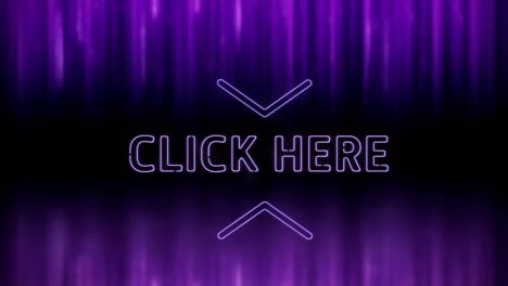 Animation-of-neon-style-words-Click-Here-and-arrows-flickering-on-dark-purple-background
