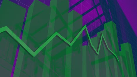 Green-graphs-moving-against-purple-background