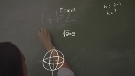 Animation-of-a-pupil-written-equation-on-chalkboard