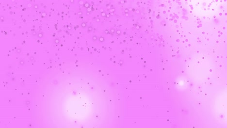Animation-of-multiple-glowing-pink-spots-of-light-moving-in-hypnotic-motion-on-pink-background