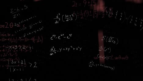 Animation-of-hand-written-equation-on-black-screen