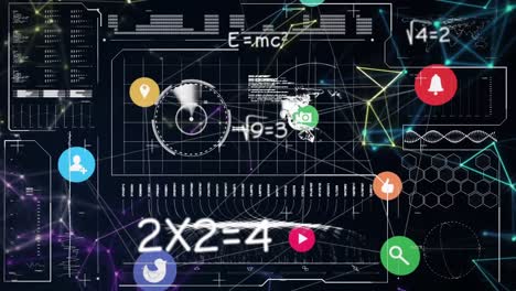 Web-of-connections-icons-and-Mathematical-equations-against-digital-interface