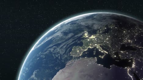 Animation-Der-Satellitenansicht-Der-Erde-Während-Der-Nacht