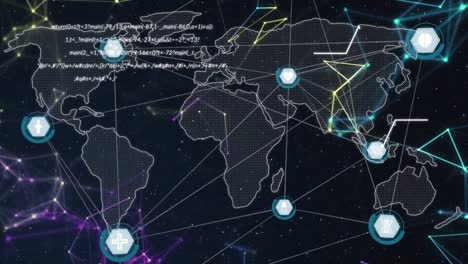 Digitaler-Netzwerkvordergrund-Mit-Weltkartenhintergrund
