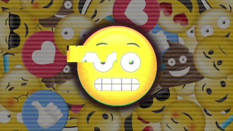Face-emoji-against-face-emojis-falling-in-background