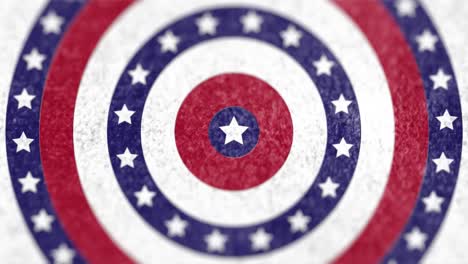 Amerikanische-Flagge-Mit-Sich-Drehenden-Weißen-Sternen-Mit-Weißen,-Blauen-Und-Roten-Kreisen