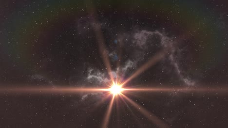 Bright-orange-spot-of-light-moving-over-white-nebula-in-the-night-sky